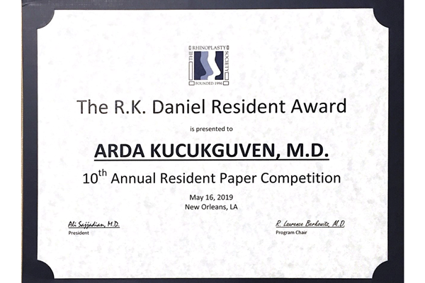 The R.K. Daniel Resident Award for Best Paper